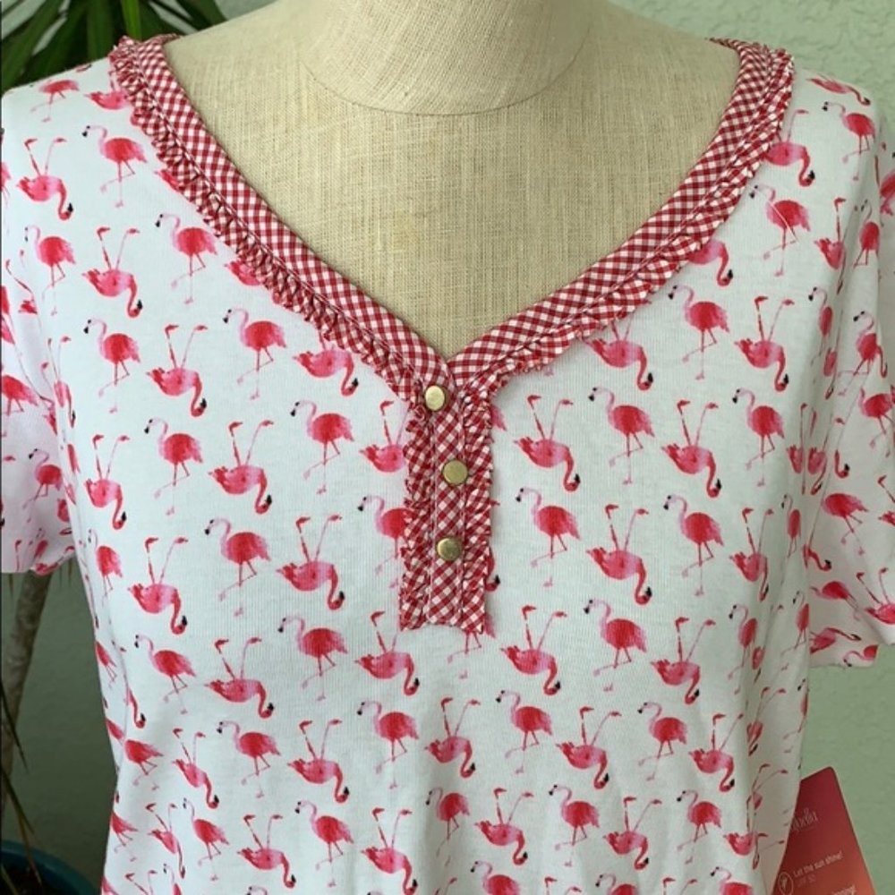 Pink Flamingo top - Rafaella - Large